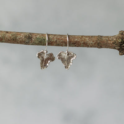 Silver Ivy Leaf Earrings