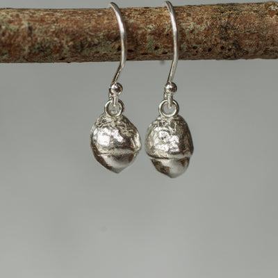 Silver Baby Acorn Earrings