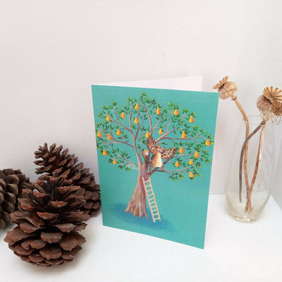 'Partridge in a Pear Tree' 4-pack Christmas Greetings Card