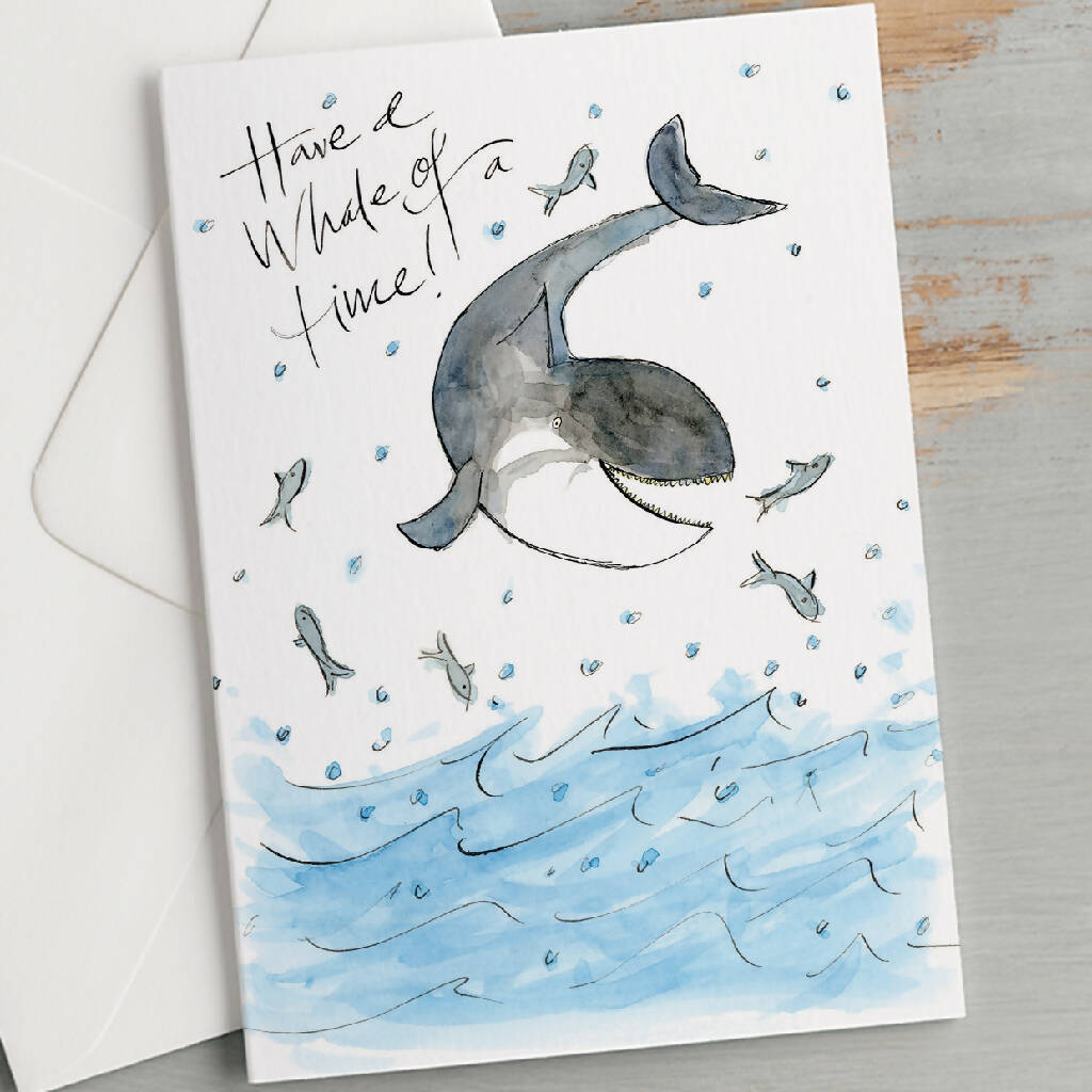 'Have A Whale Of A Time!' Good Luck Card