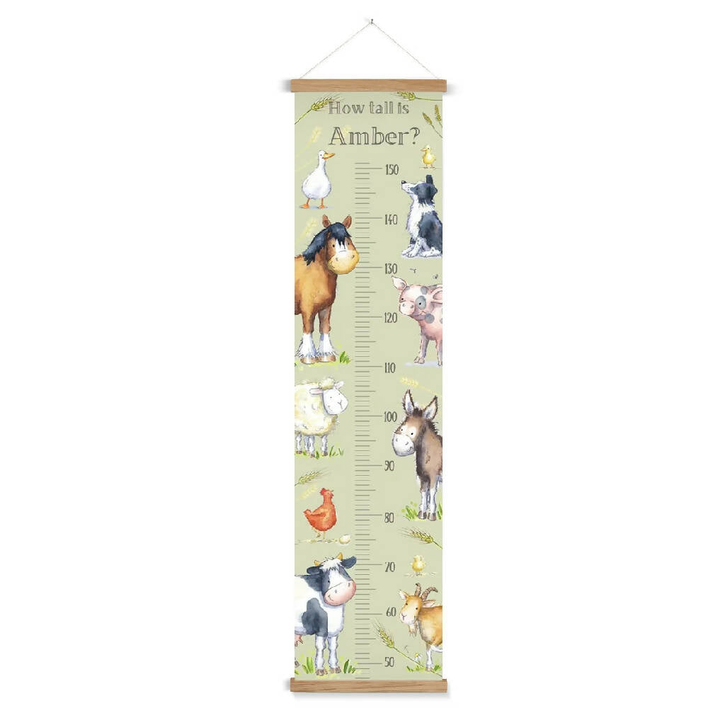 Farm Animals Personalised Growth Chart