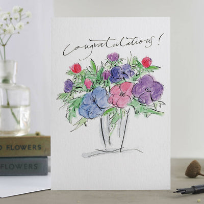 'Congratulations!' Floral Celebration Card