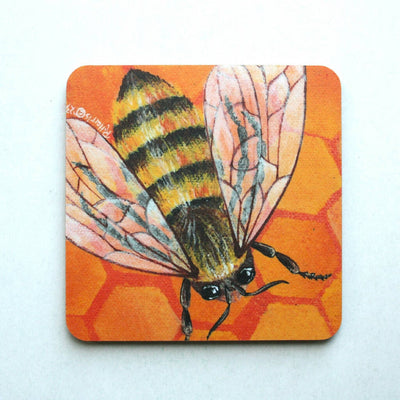 "Single Honeybee" Cup Coaster