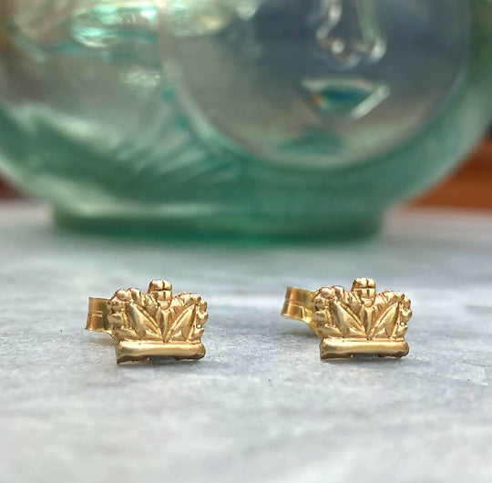 Crown Earrings - in 9ct gold