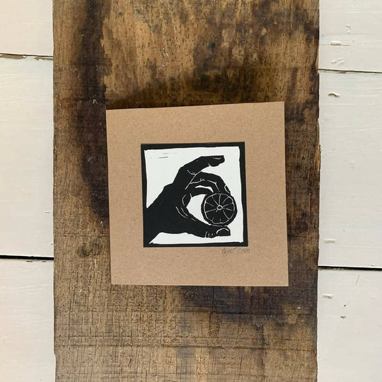 Bouclé 'Citrus in Hand' Hand-Printed Card