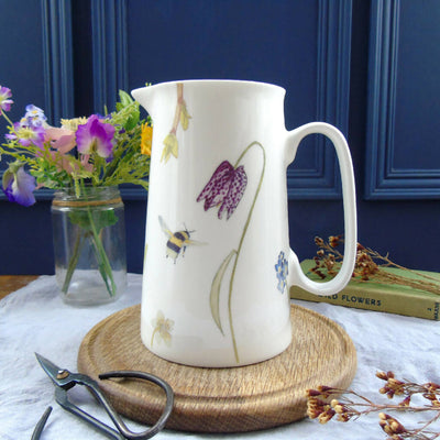 Bee and Spring Flowers Bone China Two Pint Jug