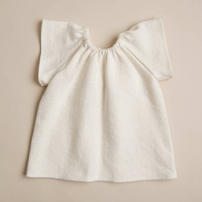 Ruffle Linen Top with Pink Ribbon