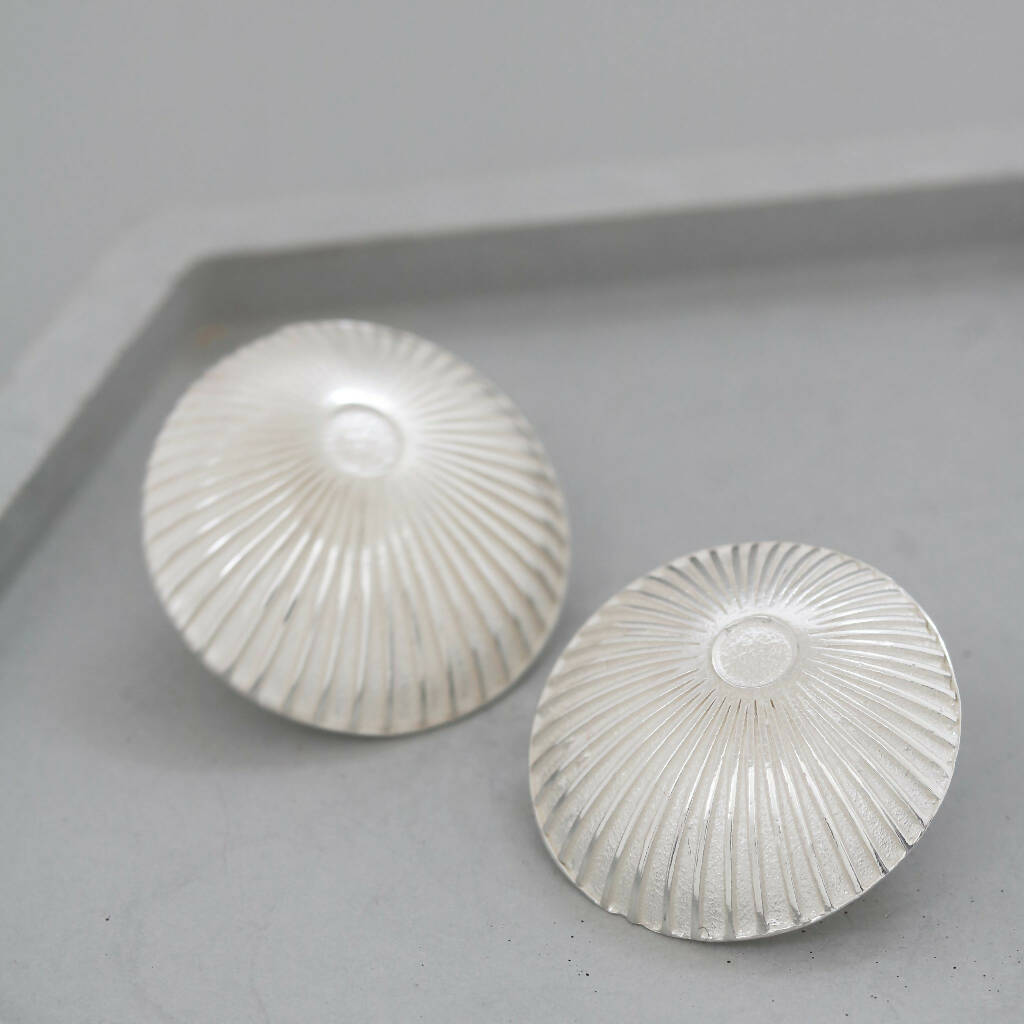 Sunburst Stud Earrings in Solid Sterling Silver