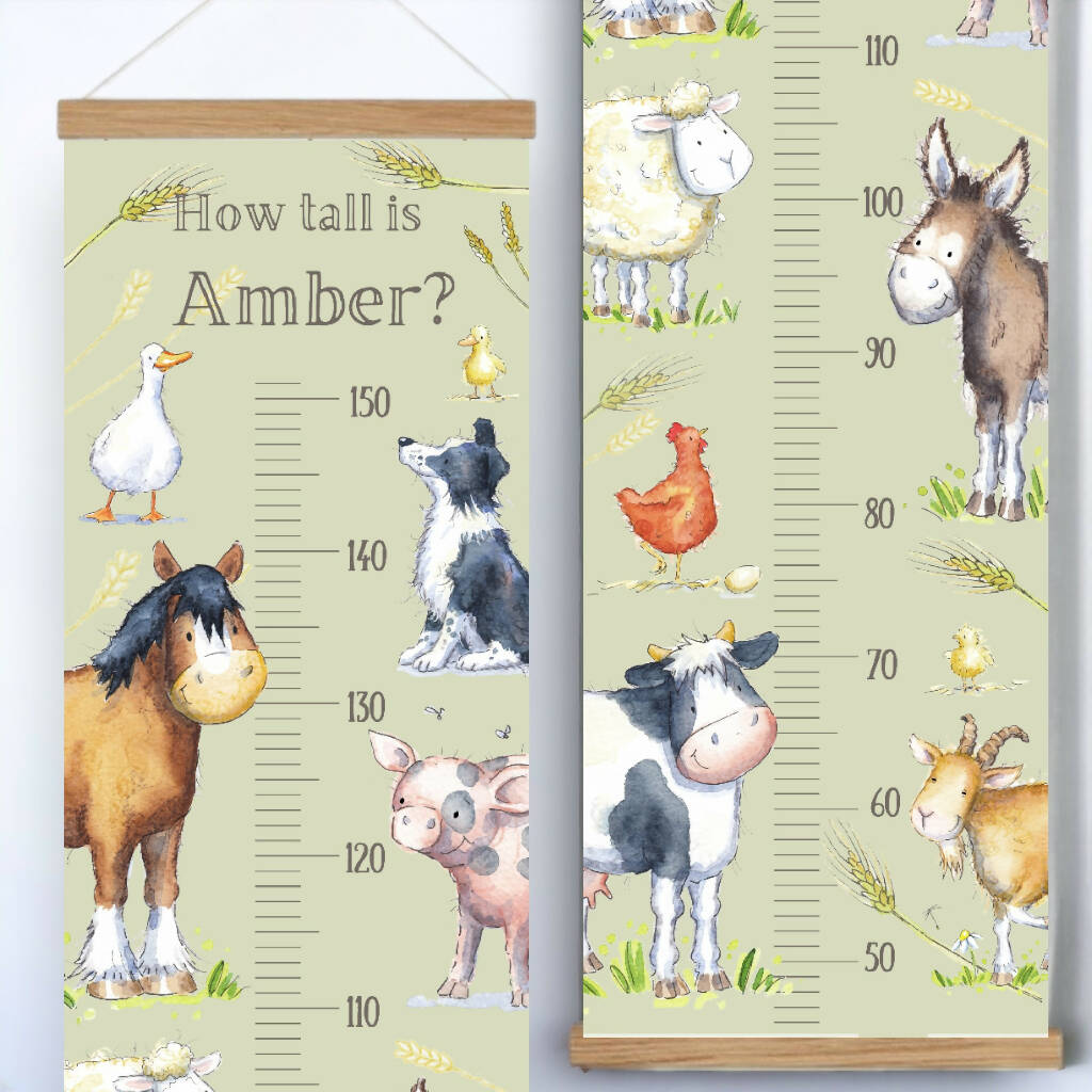 Farm Animals Personalised Growth Chart