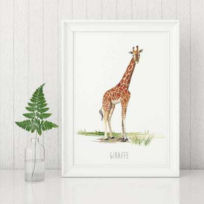 Watercolour Giraffe Art Print