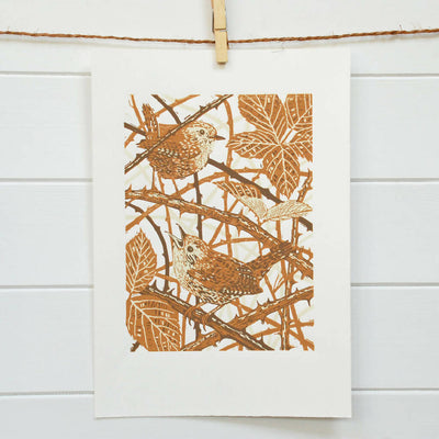 The Wrens' Duet - Limited Edition - Original Linocut Print