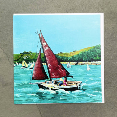Sailing in Falmouth Bay Greeting Card