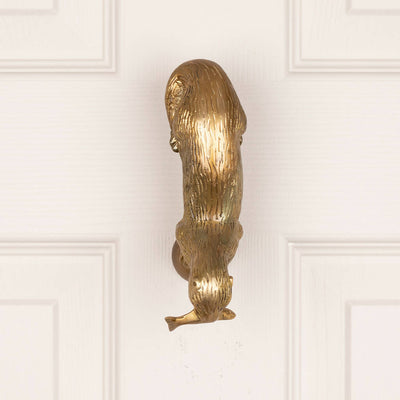 Otto Otter Door Knocker in Aged Brass