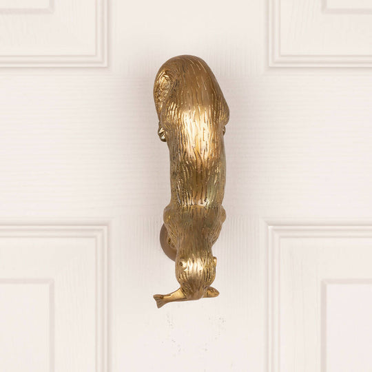Otto Otter Door Knocker in Aged Brass