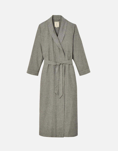 Women's Brushed Cotton Dressing Gown – Whitby Jet Herringbone
