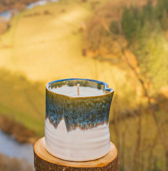 Green Ombre Ceramic Garden Candle