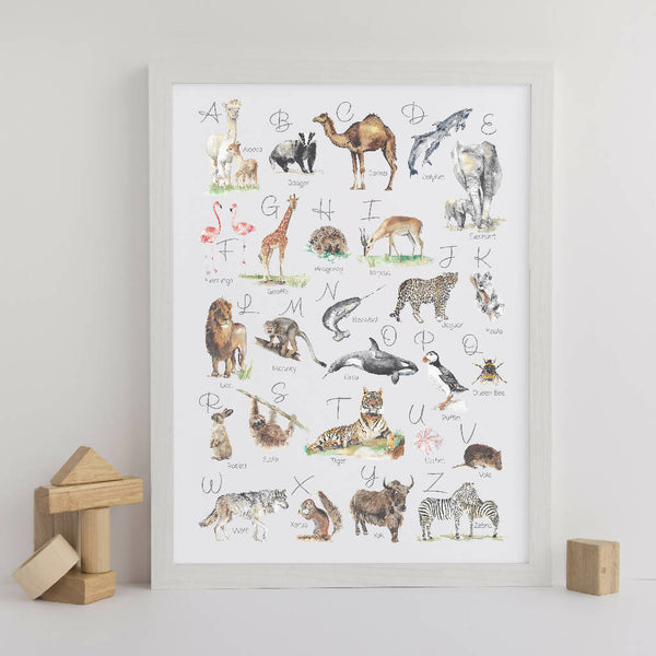Animal Alphabet Watercolour Print