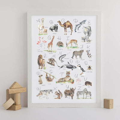 Animal Alphabet Watercolour Print