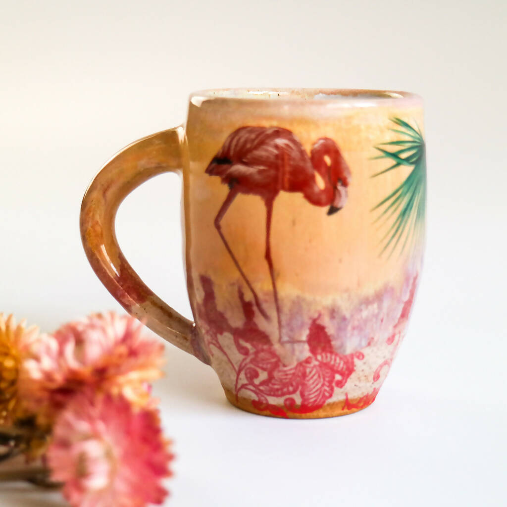 Stoneware Mug in Flamingo Design