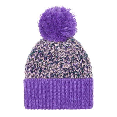 Lolly Twist Beanie Bobble Hat - Purple