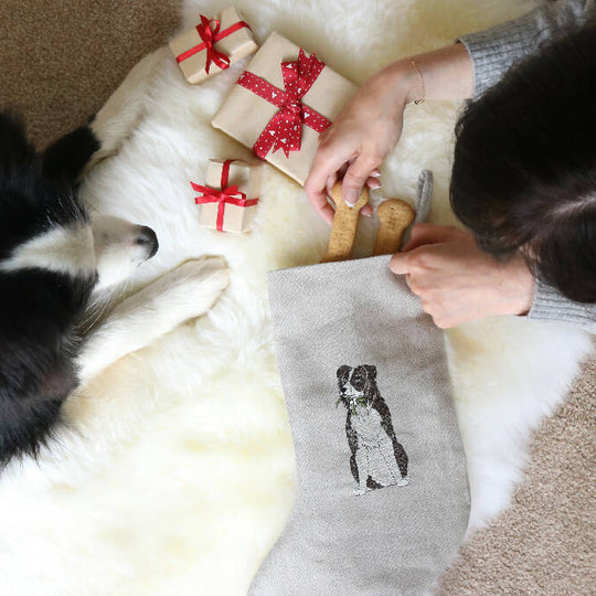 Embroidered Dog Christmas Stocking - Twelve Breeds Available