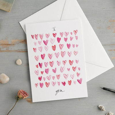 'I Love You' Romantic Hearts Love Greeting Card