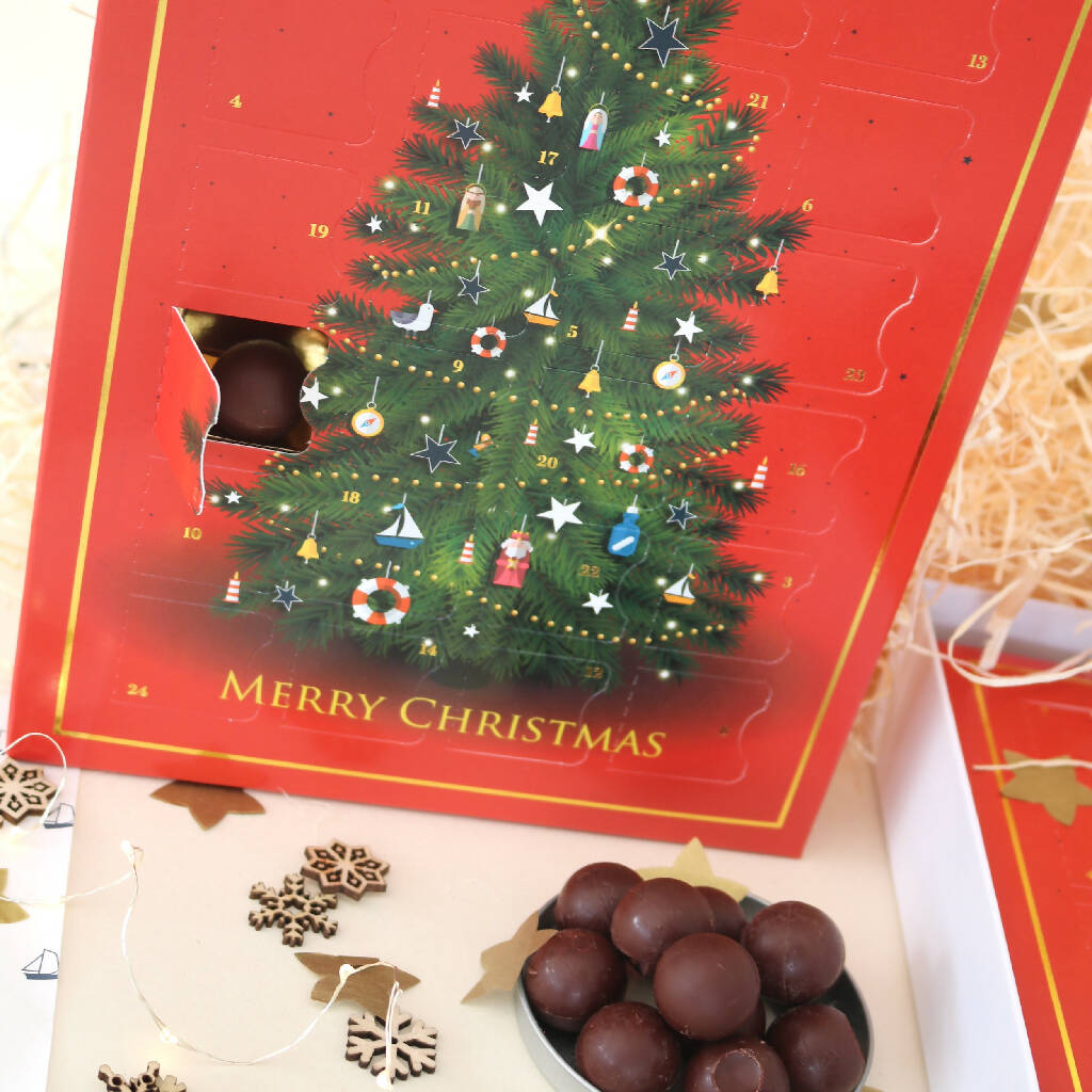 Mulled Wine Truffle Advent Calendar - Red Christmas Tree