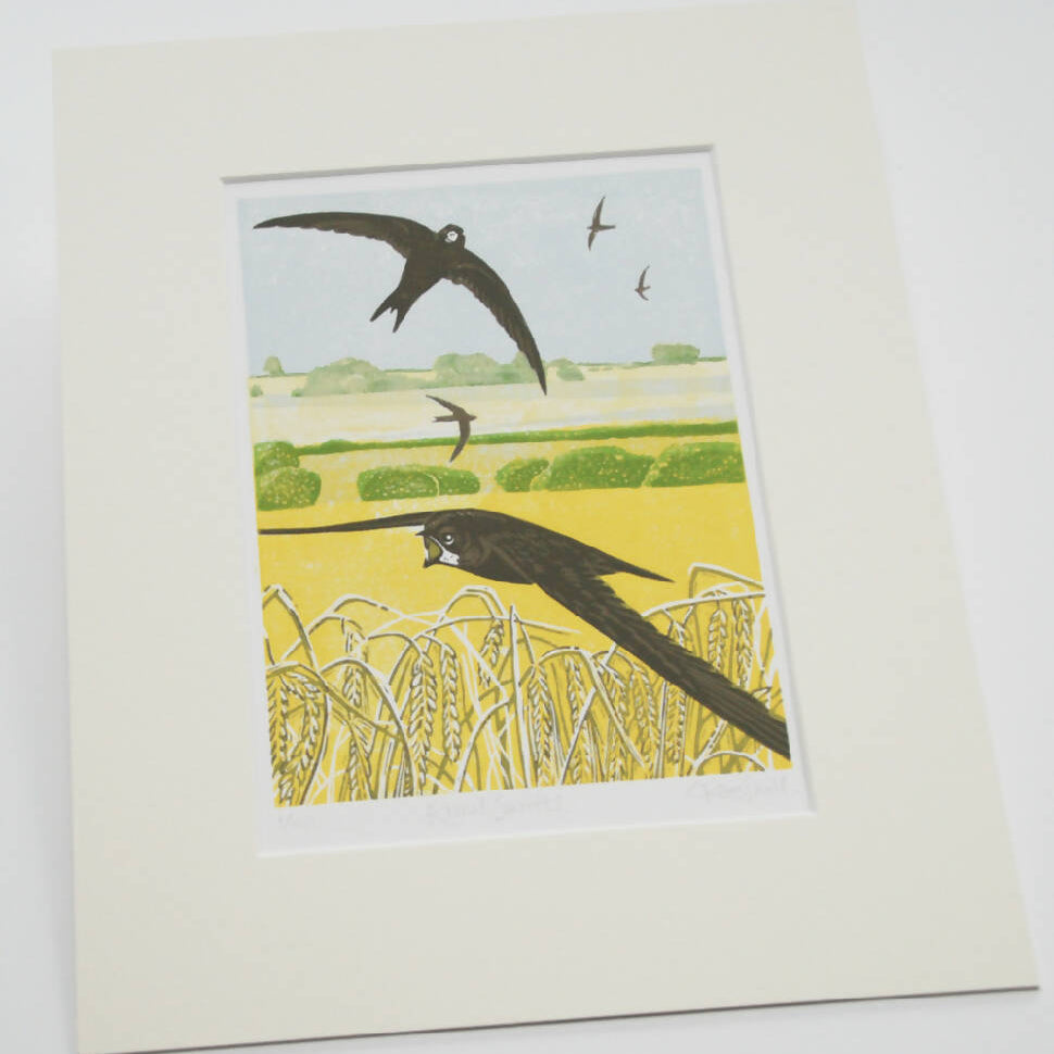 Rural Swifts - Limited Edition - Original Linocut Print