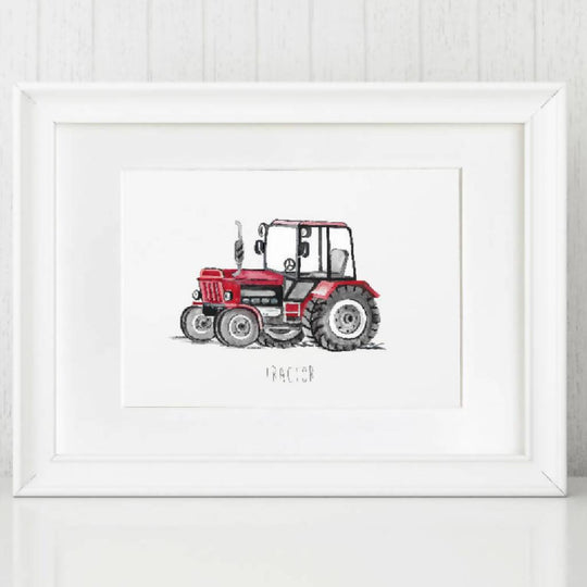 Tractor Watercolour Art Print