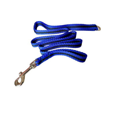 Dog Lead In Blue And Black Stripe - 2 sizes available