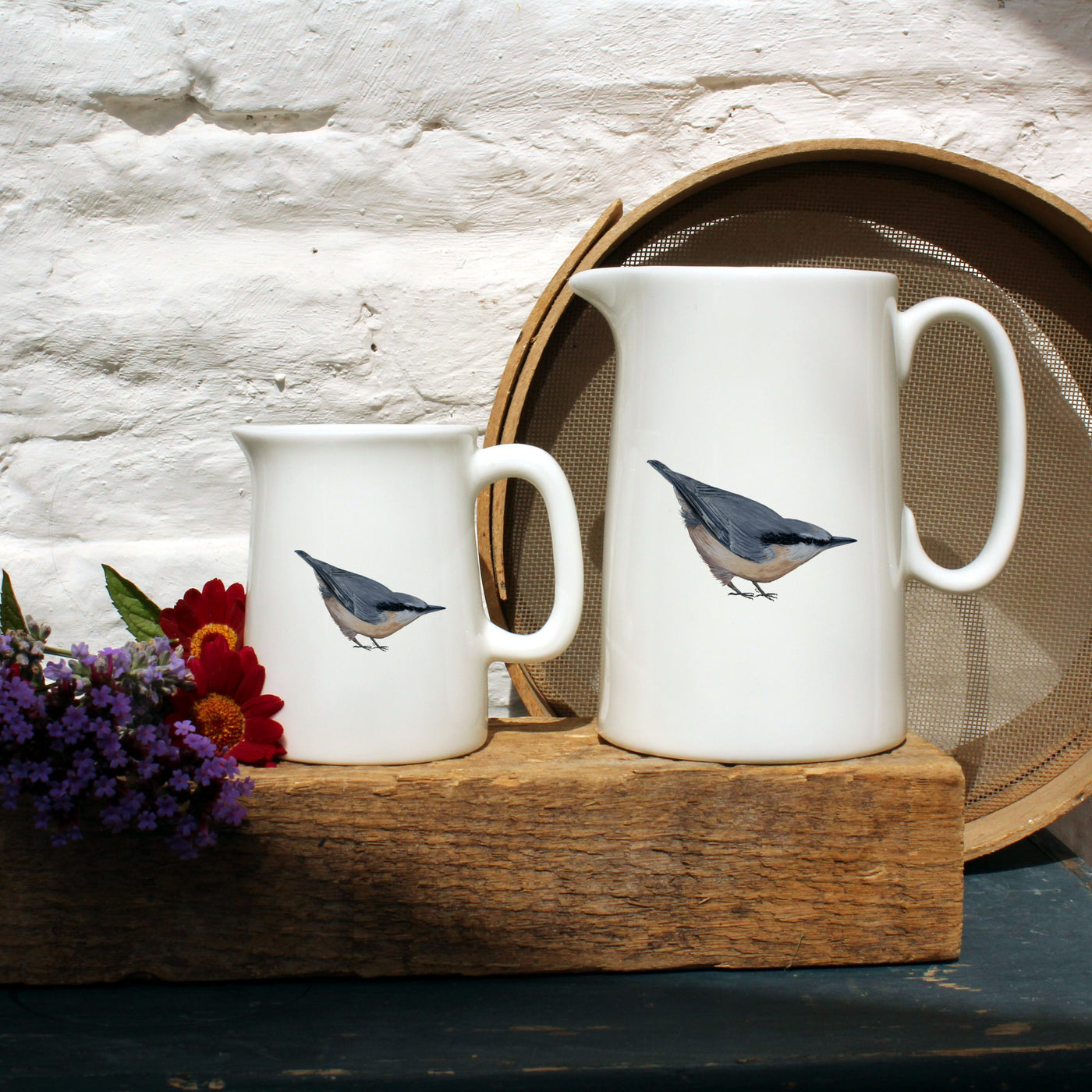 Bone China Jugs in Nuthatch