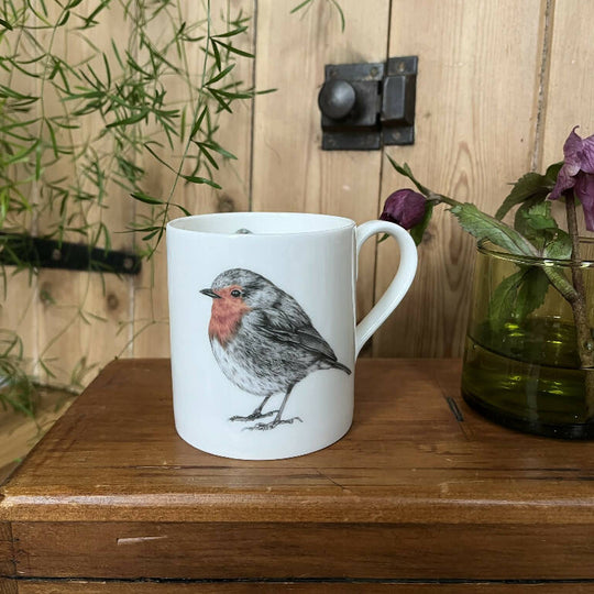 Fine Bone China Robin Mug