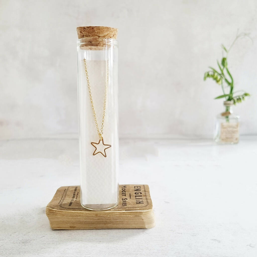 Gold Star Necklace in a Bottle