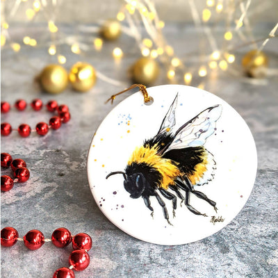 Bee Personalised Ceramic Christmas Ornament