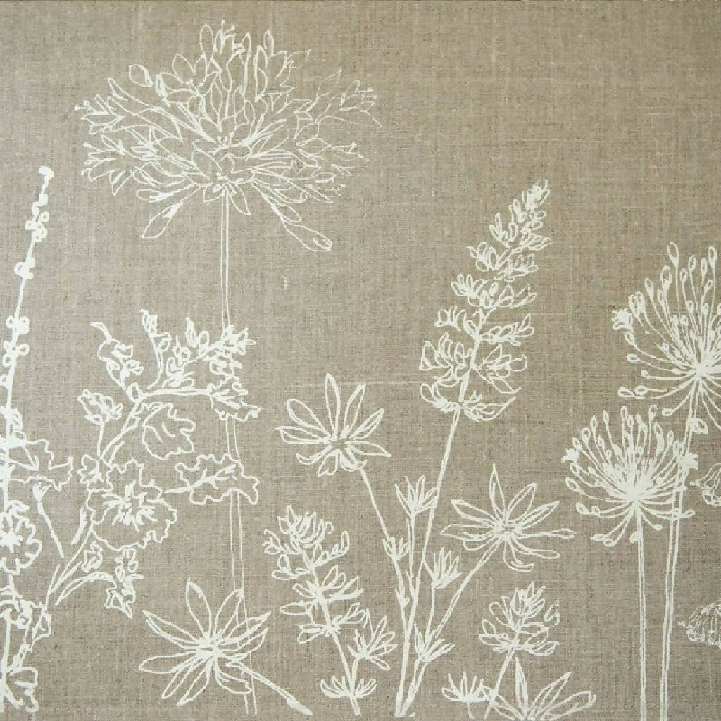 Linen Tea Towel With Garden Design