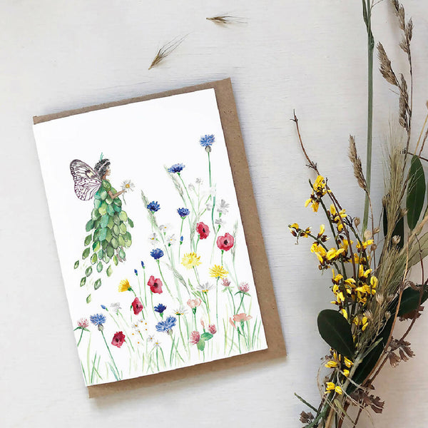 Meadow Flower Fairy Greetings Card