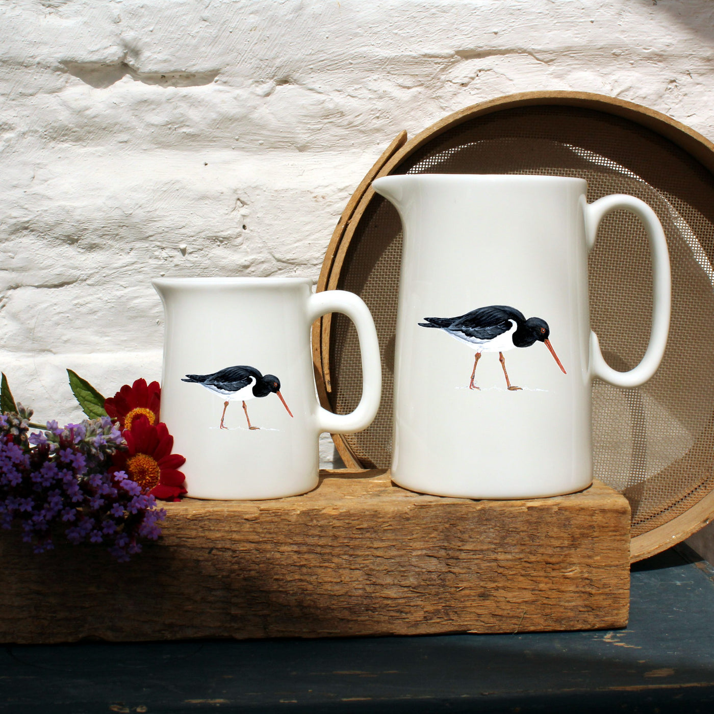 Bone China Jugs in Oystercatcher