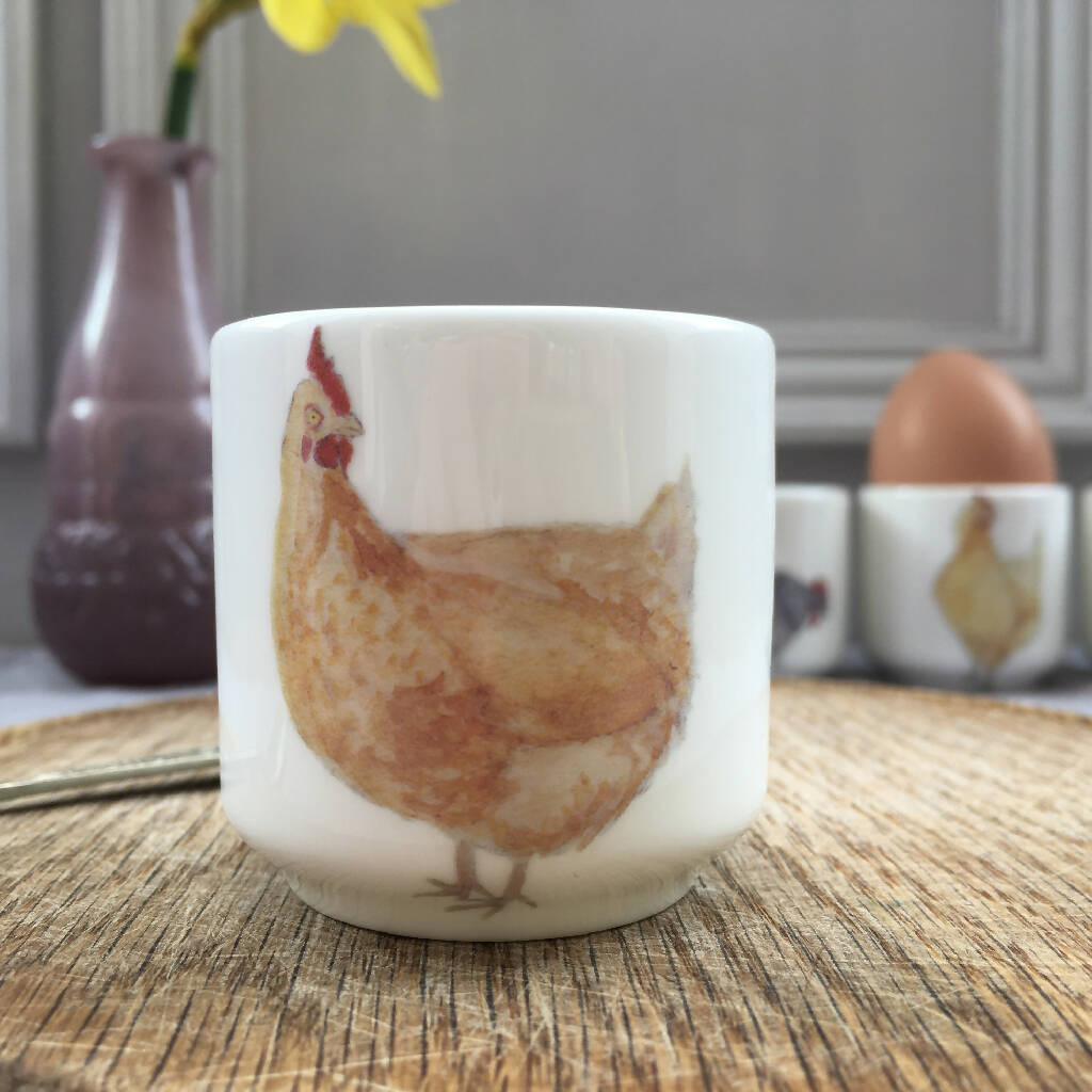 Chickens and Forget me nots Bone China Eggcups