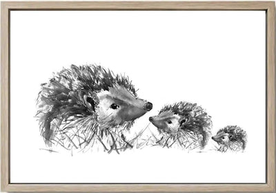 Limited Edition Canvas Print of the Spike Family of Hedgehogs