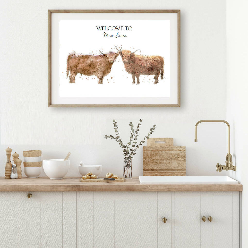 Personalised Highland Cows Print