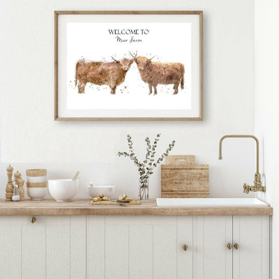 Personalised Highland Cows Print