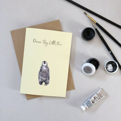 Penguin Chick Watercolour Card