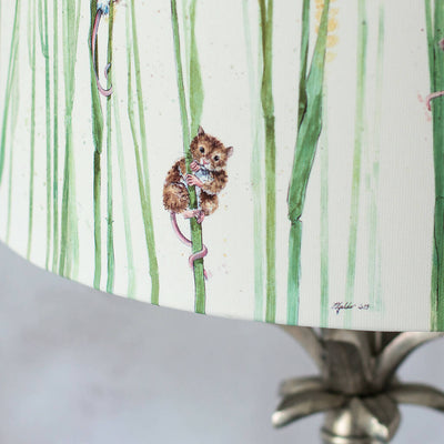 Mice and Wheat Canvas Lampshade in Cream