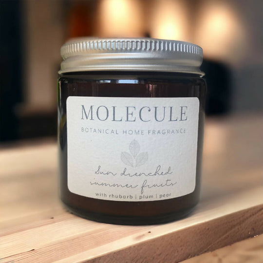 Amber Glass Wooden Wicked Candle