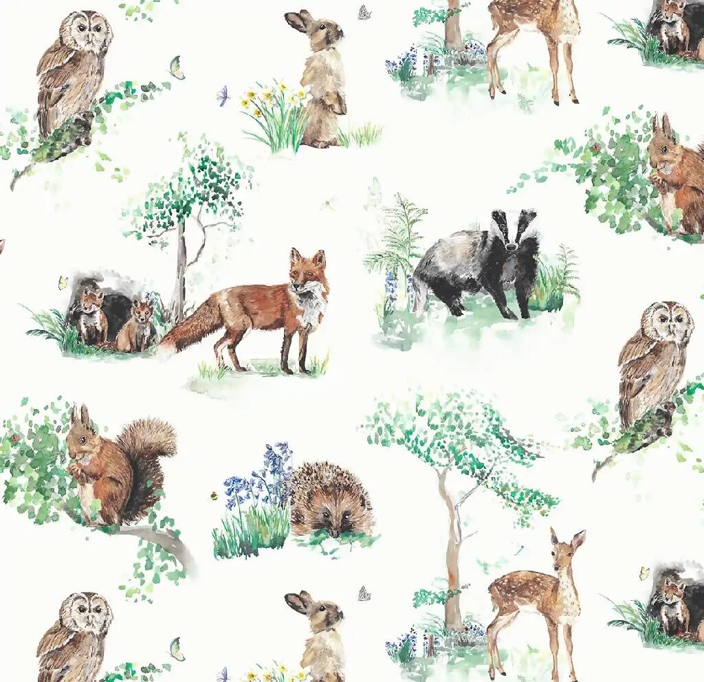 woodland-animals-nursery-wallpaper-painted
