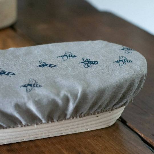 Bee Oval Linen Banneton/Bowl Cover