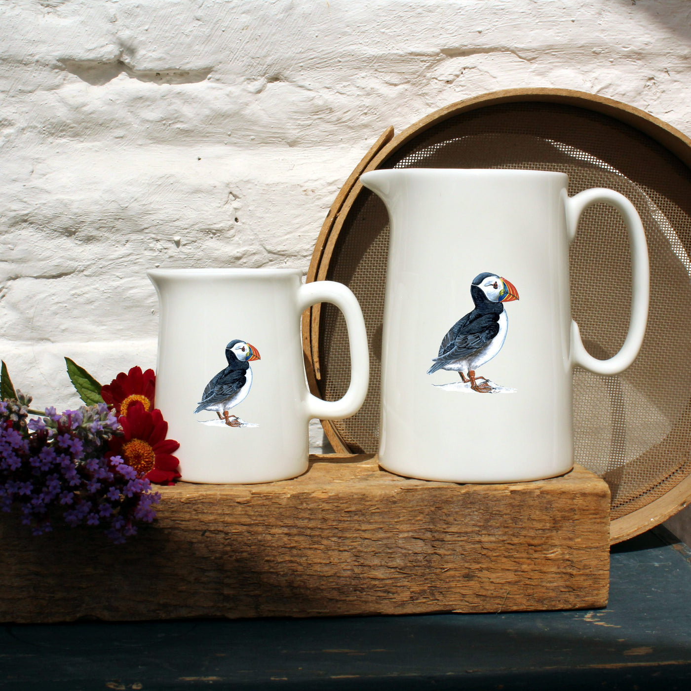 Bone China Jugs in Puffin