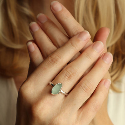 Jodie Sea Glass Ring in Blue