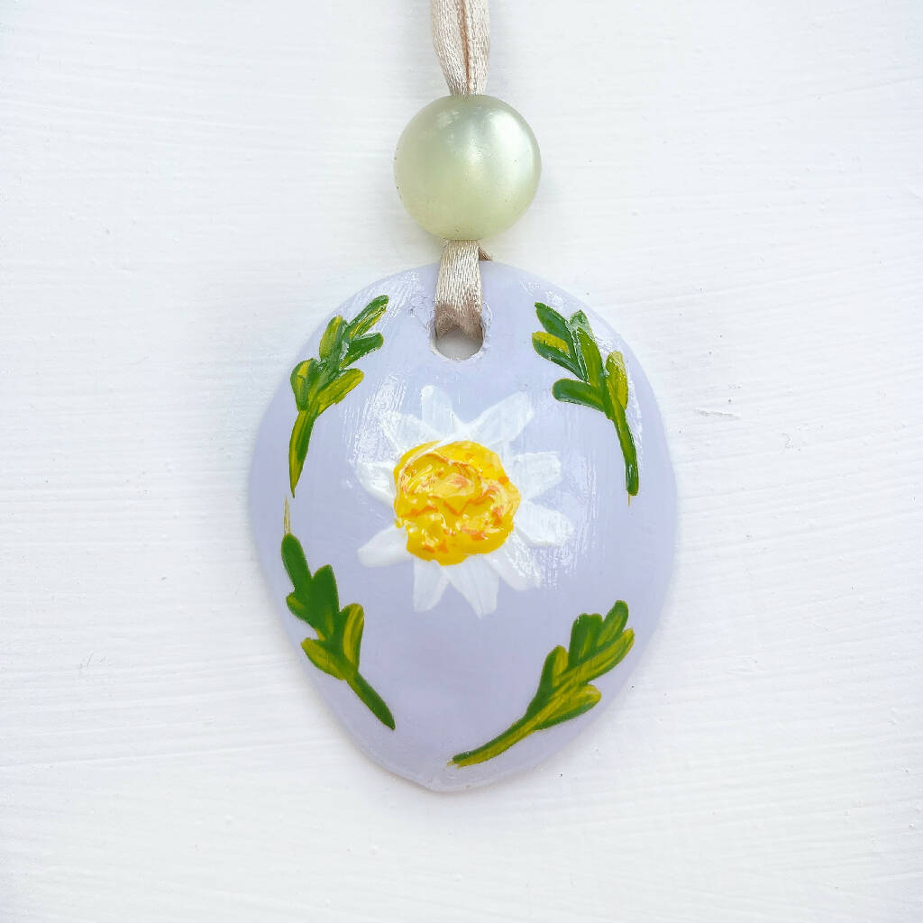 Lilac Daisy Hand Painted Easter Decoration