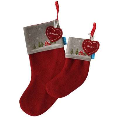 Winter Lodge Christmas Stockings with Tags